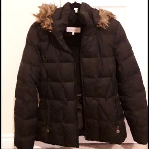 Calvin Klein puffy winter jacket/faux fur hood